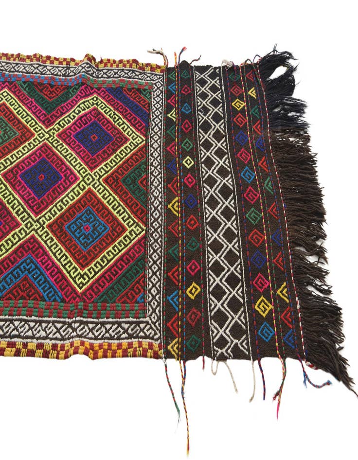 Detail image of  2' 5 x 9' 10  Hand Woven Kilim Fars Wool Runner Rug