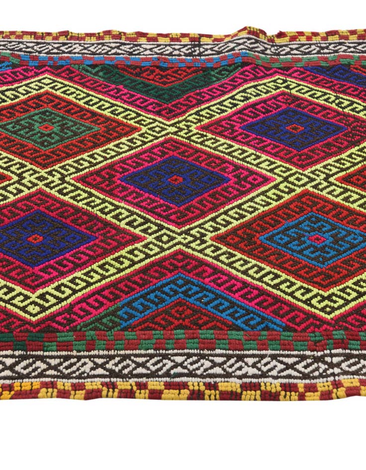 Detail image of  2' 5 x 9' 10  Hand Woven Kilim Fars Wool Runner Rug