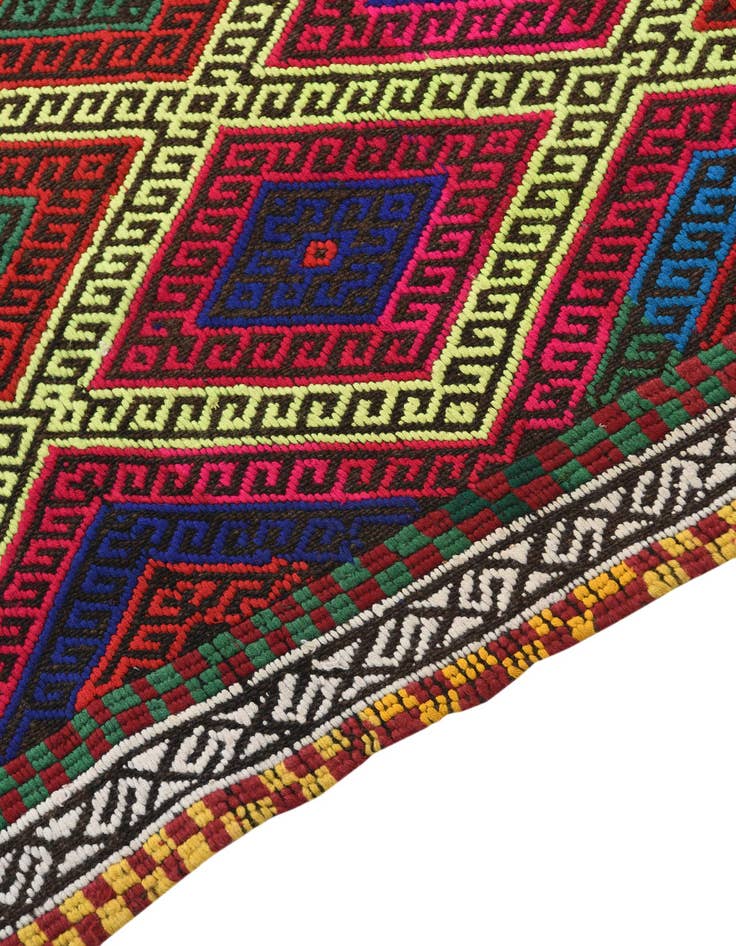 Detail image of  2' 5 x 9' 10  Hand Woven Kilim Fars Wool Runner Rug