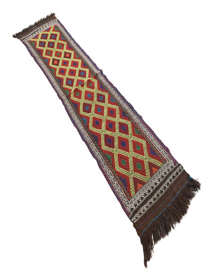 Detail image of  2' x 8' 4  Hand Woven Kilim Fars Wool Runner Rug