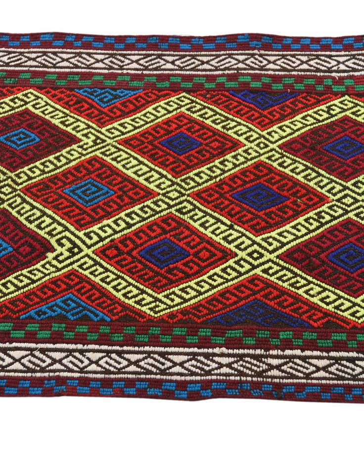 Detail image of  2' x 8' 4  Hand Woven Kilim Fars Wool Runner Rug