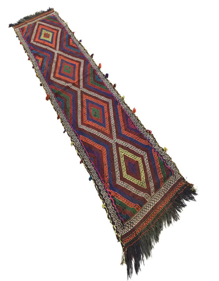 Detail image of  2' 3 x 8' 10  Hand Woven Kilim Fars Wool Runner Rug