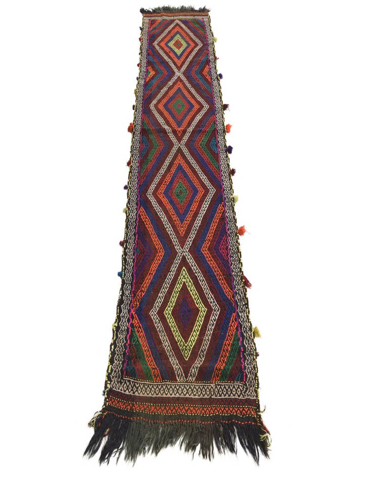 Detail image of  2' 3 x 8' 10  Hand Woven Kilim Fars Wool Runner Rug