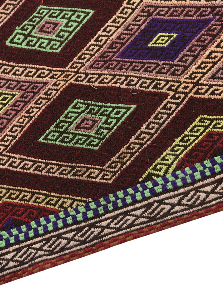 Detail image of  2' 3 x 8' 5  Hand Woven Kilim Fars Wool Runner Rug