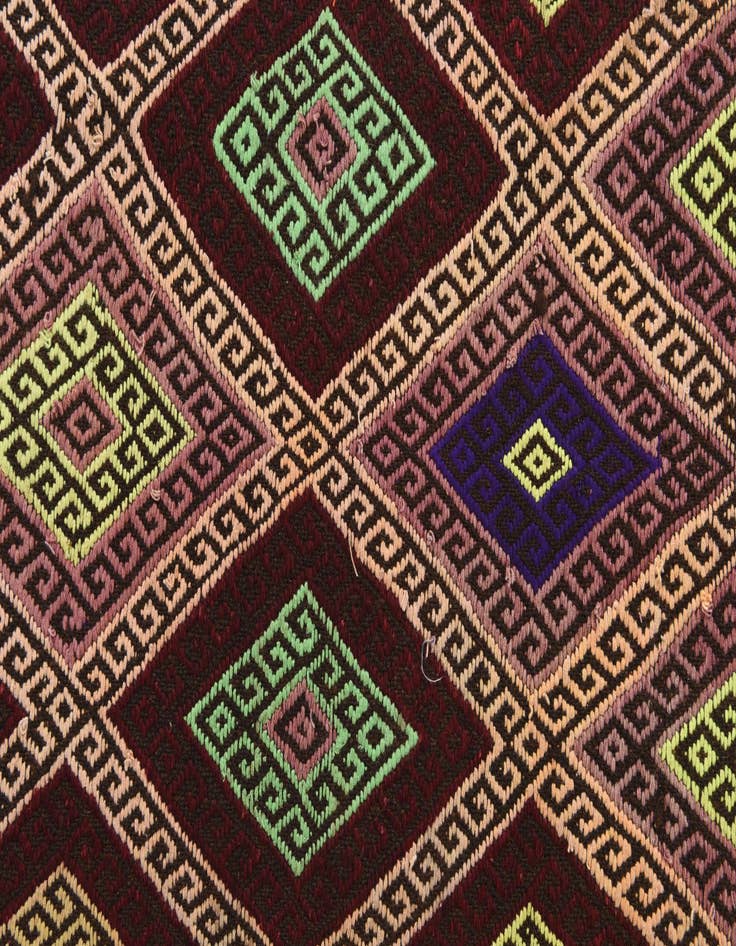 Detail image of  2' 3 x 8' 5  Hand Woven Kilim Fars Wool Runner Rug