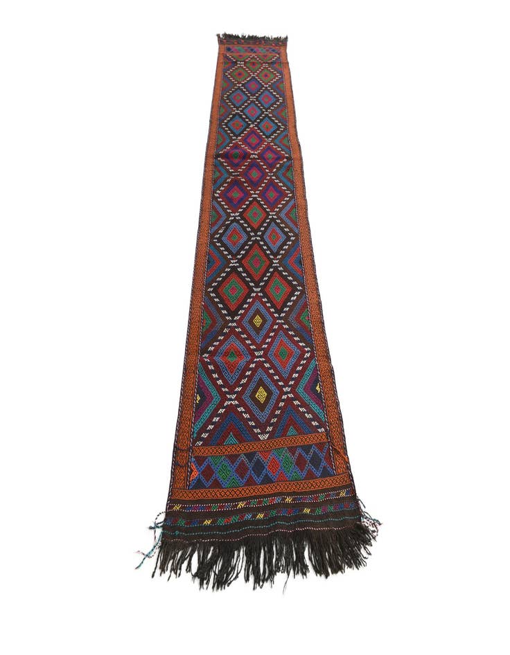 Detail image of  2' 6 x 11'  Hand Woven Kilim Fars Wool Runner Rug