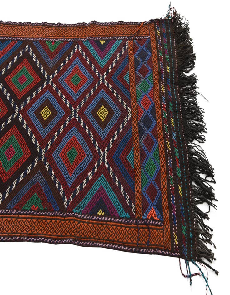 Detail image of  2' 6 x 11'  Hand Woven Kilim Fars Wool Runner Rug