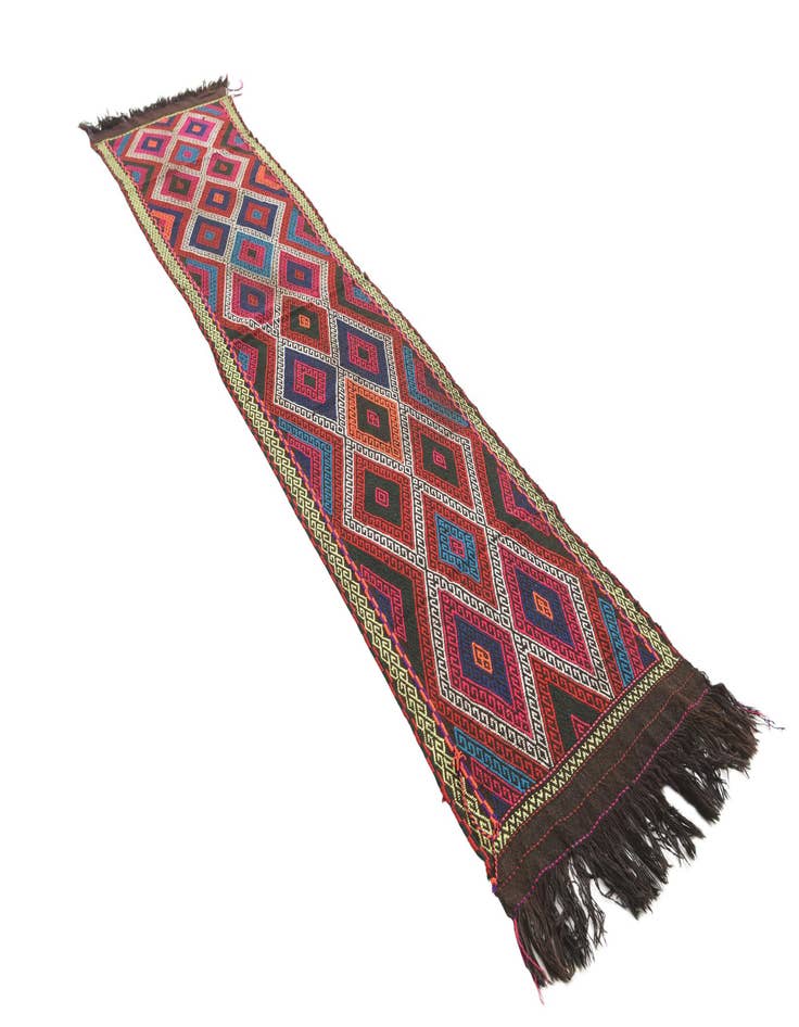 Detail image of  2' 5 x 11' 10  Hand Woven Kilim Fars Wool Runner Rug