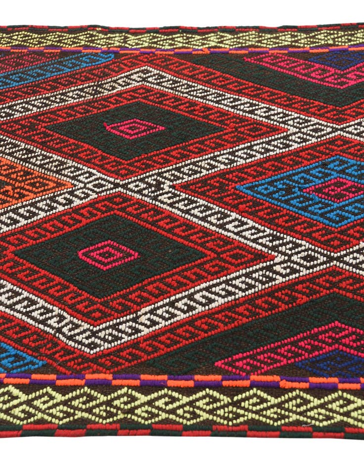 Detail image of  2' 5 x 11' 10  Hand Woven Kilim Fars Wool Runner Rug