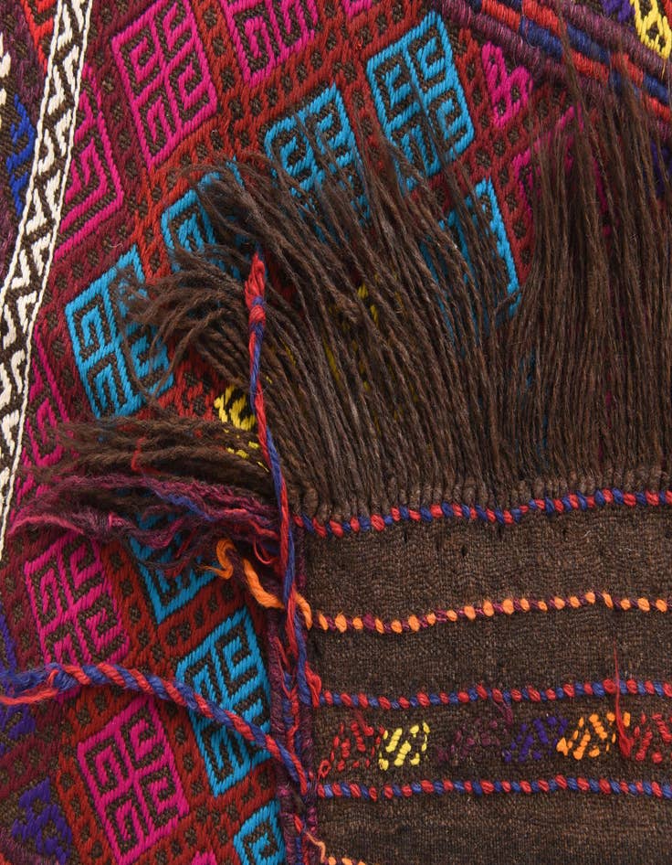 Detail image of  2' 2 x 8'  Hand Woven Kilim Fars Wool Runner Rug