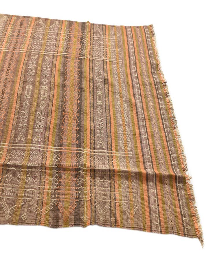 Detail image of  4' 1 x 12' 1  Hand Woven Kilim Fars Wool Runner Rug