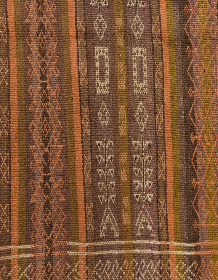 Detail image of  4' 1 x 12' 1  Hand Woven Kilim Fars Wool Runner Rug