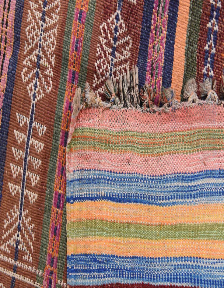 Detail image of  4' 1 x 14'  Hand Woven Kilim Fars Wool Runner Rug