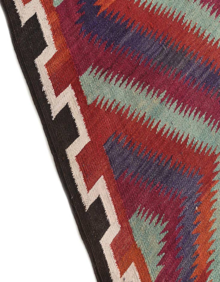 Detail image of  4' 7 x 10' 2  Hand Woven Kilim Fars Wool Runner Rug