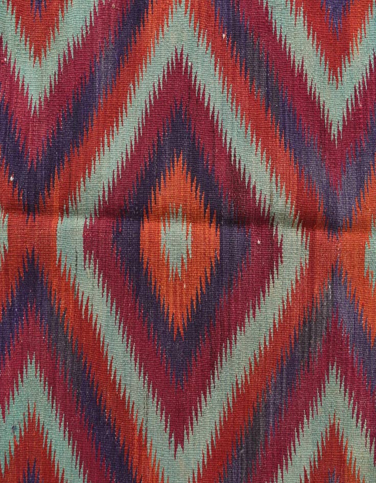 Detail image of  4' 7 x 10' 2  Hand Woven Kilim Fars Wool Runner Rug