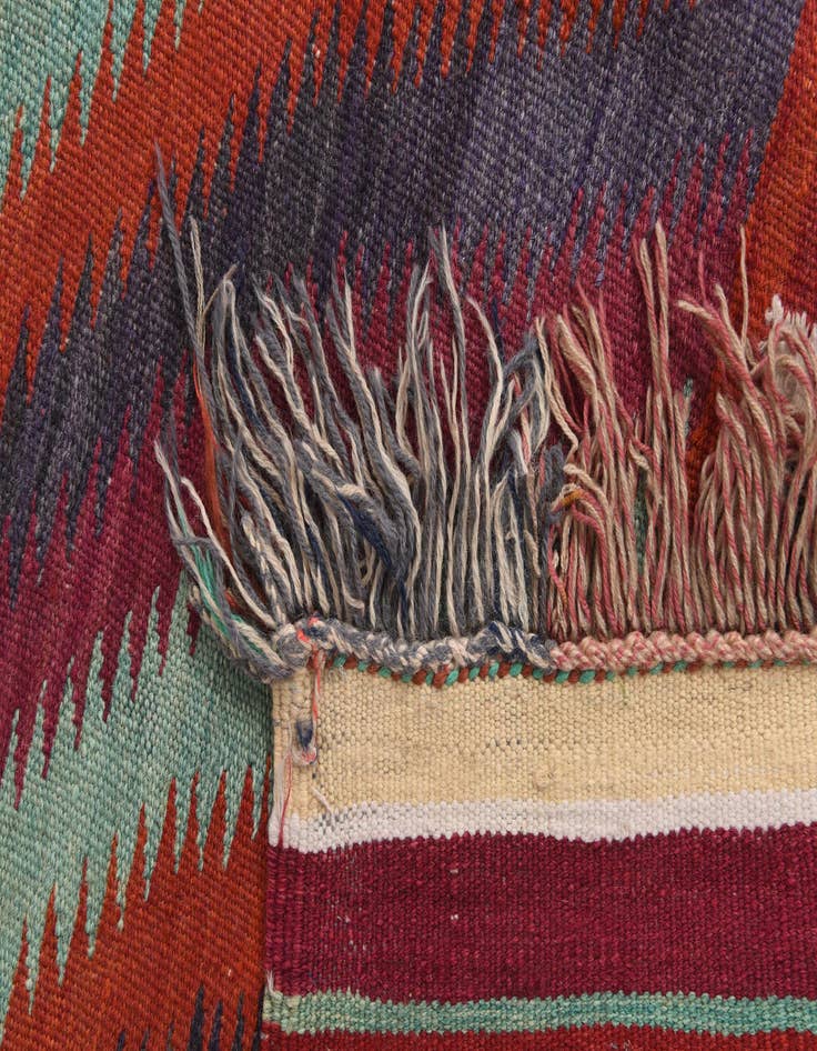 Detail image of  4' 7 x 10' 2  Hand Woven Kilim Fars Wool Runner Rug
