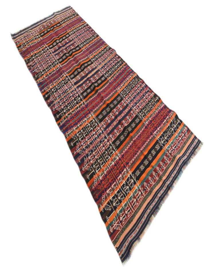 Detail image of  4' x 9' 2  Hand Woven Kilim Fars Wool Runner Rug