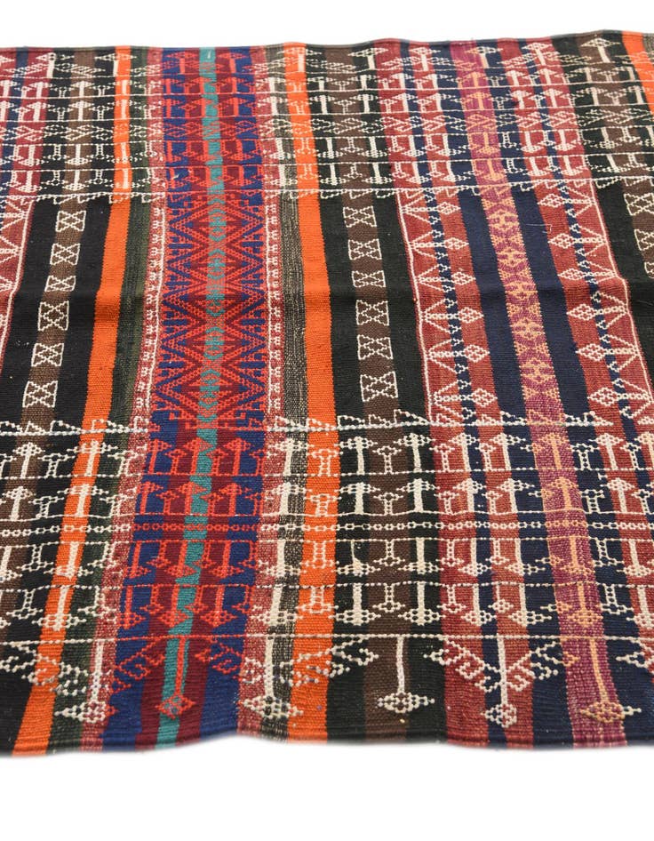 Detail image of  4' x 9' 2  Hand Woven Kilim Fars Wool Runner Rug