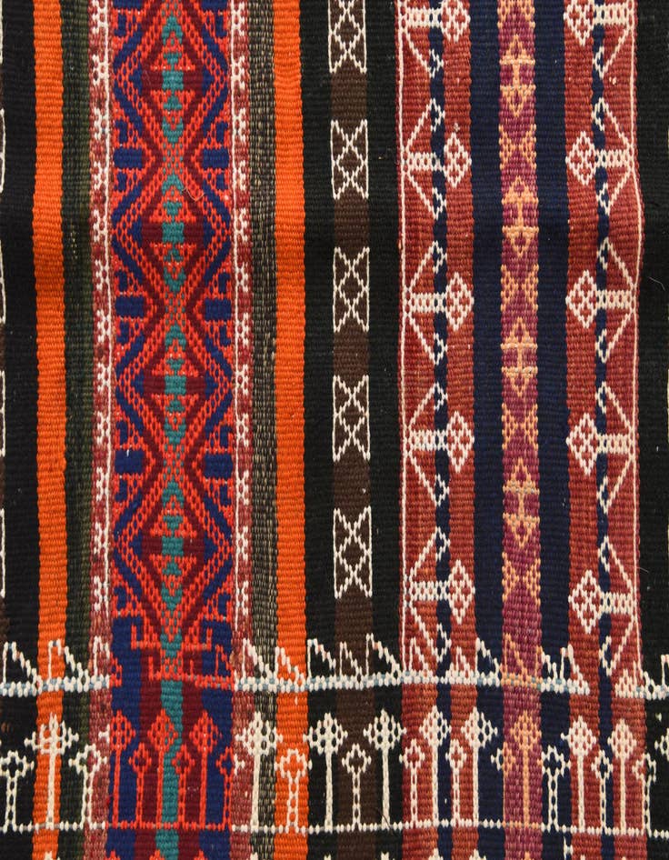 Detail image of  4' x 9' 2  Hand Woven Kilim Fars Wool Runner Rug