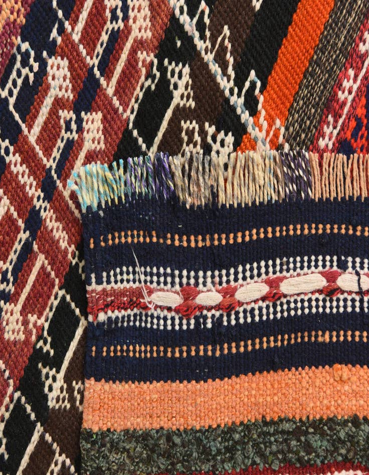 Detail image of  4' x 9' 2  Hand Woven Kilim Fars Wool Runner Rug