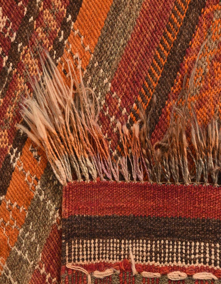 Detail image of  4' 3 x 10' 9  Hand Woven Kilim Fars Wool Runner Rug