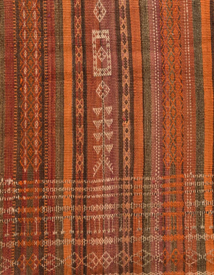 Detail image of  4' 3 x 10' 9  Hand Woven Kilim Fars Wool Runner Rug