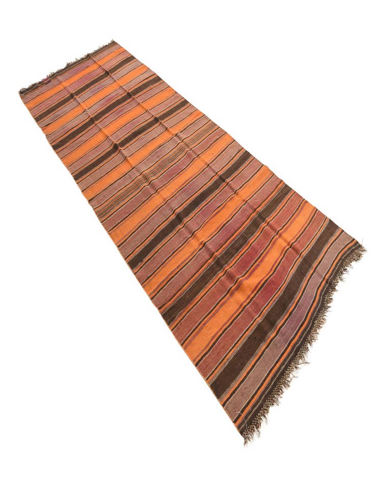 Detail image of  4' 8 x 12' 1  Hand Woven Kilim Fars Wool Runner Rug