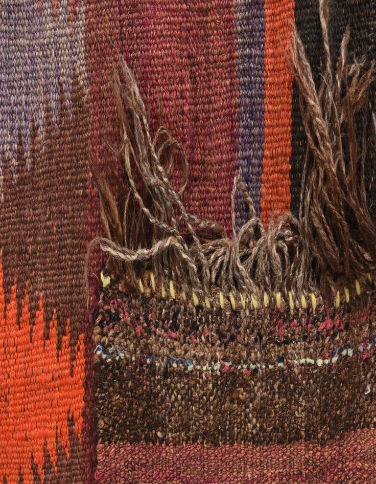 Detail image of  3' 8 x 10'  Hand Woven Kilim Fars Wool Runner Rug