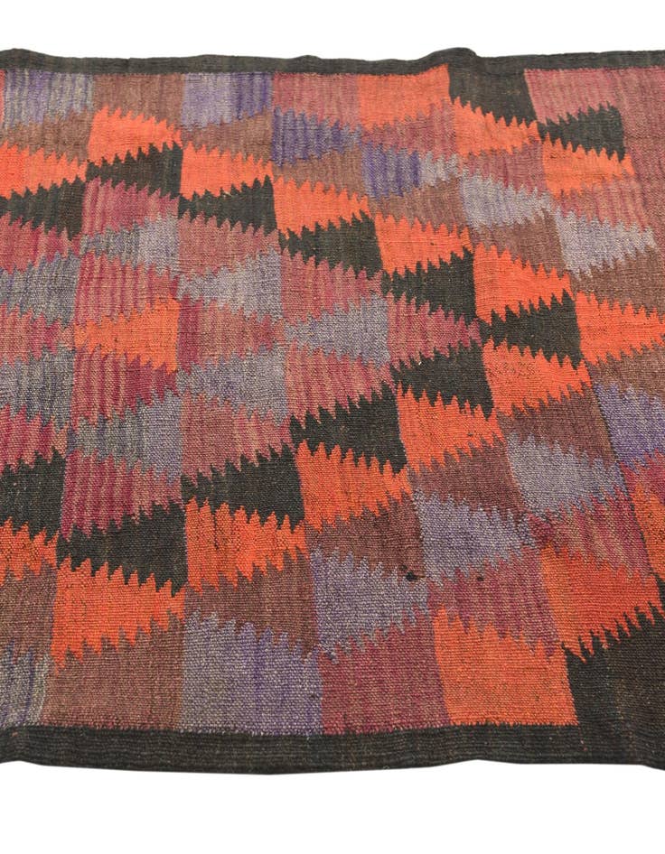 Detail image of  3' 8 x 10'  Hand Woven Kilim Fars Wool Runner Rug