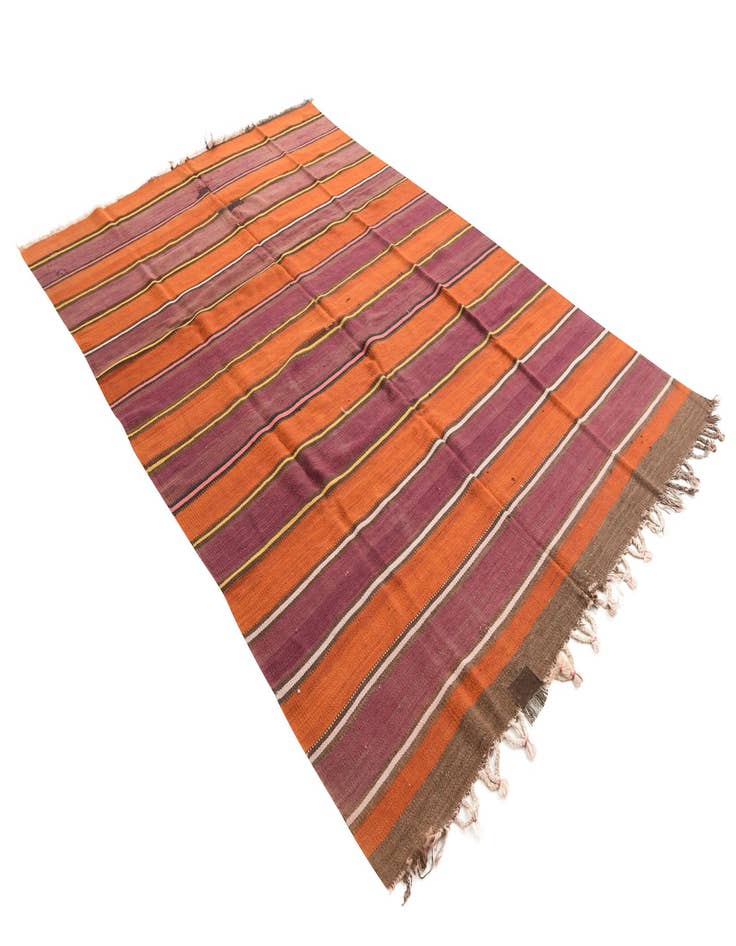 Detail image of  6' 3 x 9' 4  Hand Woven Kilim Fars Wool Runner Rug