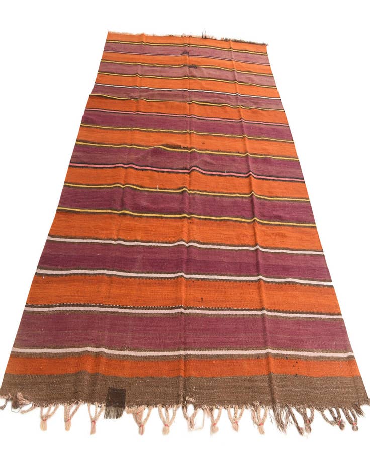 Detail image of  6' 3 x 9' 4  Hand Woven Kilim Fars Wool Runner Rug