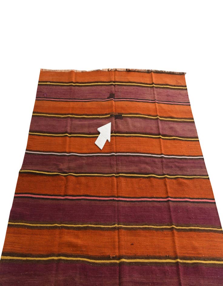 Detail image of  6' 3 x 9' 4  Hand Woven Kilim Fars Wool Runner Rug