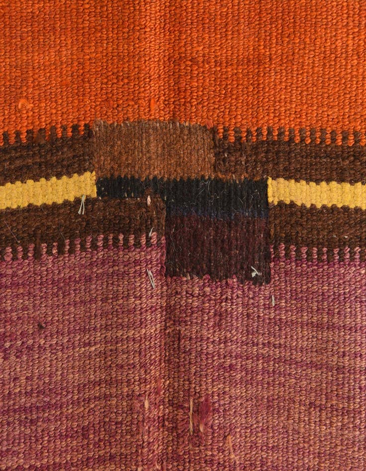 Detail image of  6' 3 x 9' 4  Hand Woven Kilim Fars Wool Runner Rug