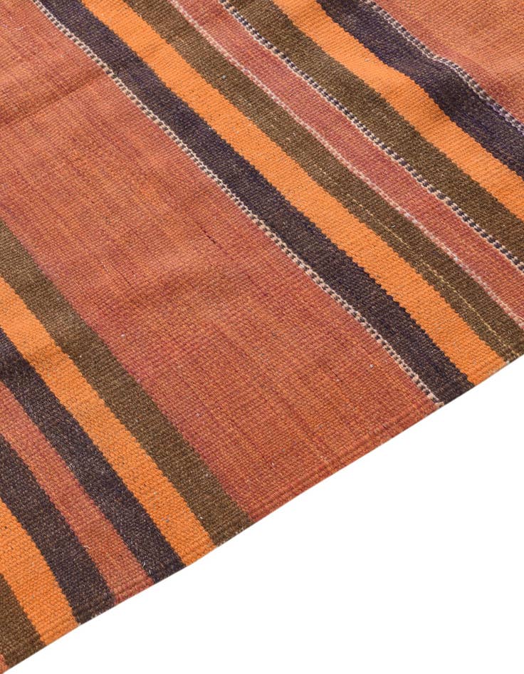 Detail image of  4' 2 x 13' 4  Hand Woven Kilim Fars Wool Runner Rug
