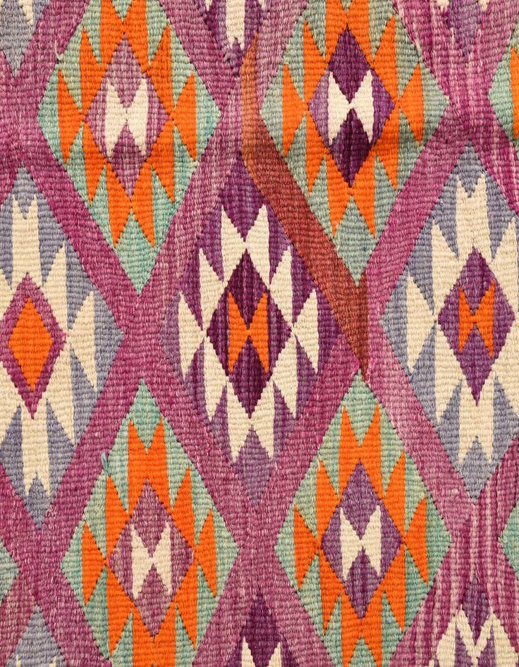 Detail image of  4' 4 x 11' 2  Hand Woven Kilim Fars Wool Runner Rug