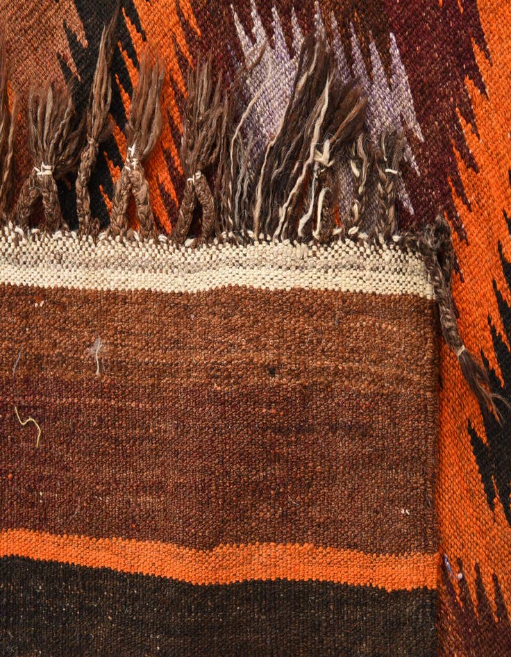 Detail image of  4' x 10' 8  Hand Woven Kilim Fars Wool Runner Rug