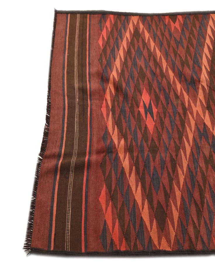 Detail image of  3' 10 x 11'  Hand Woven Kilim Fars Wool Runner Rug