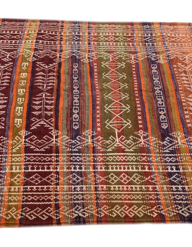 Detail image of  3' 9 x 10' 10  Hand Woven Kilim Fars Wool Runner Rug