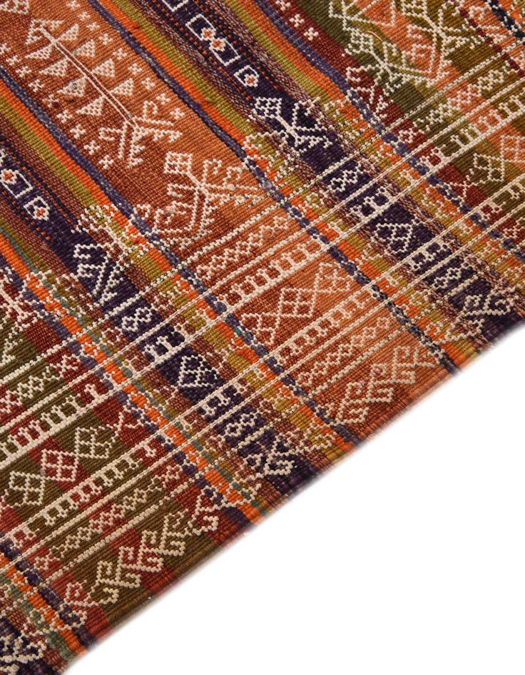 Detail image of  3' 9 x 10' 10  Hand Woven Kilim Fars Wool Runner Rug