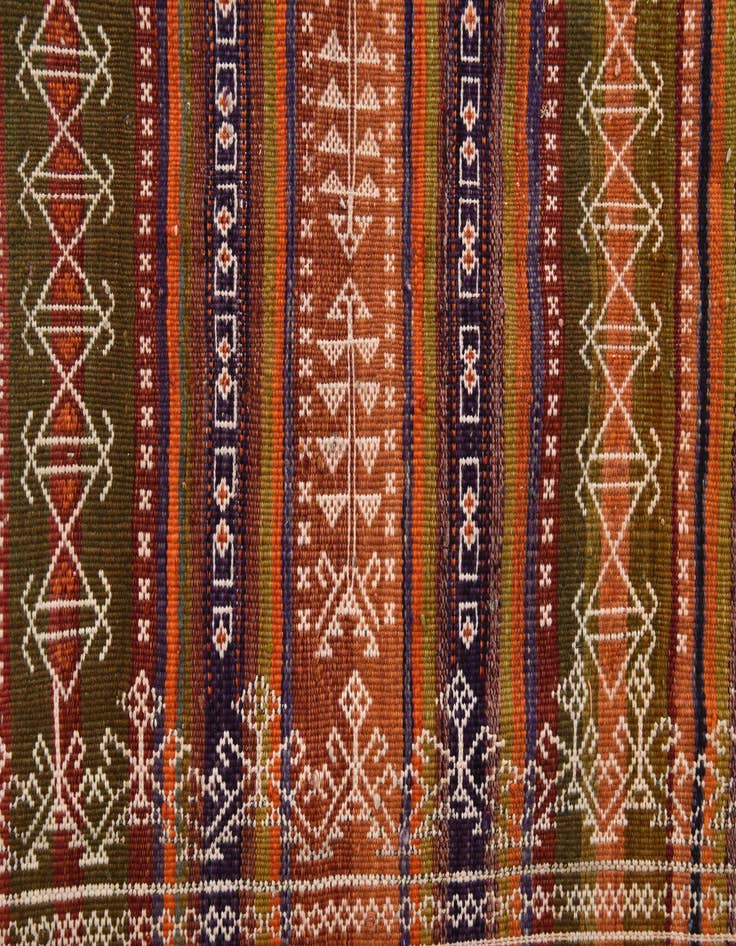 Detail image of  3' 9 x 10' 10  Hand Woven Kilim Fars Wool Runner Rug