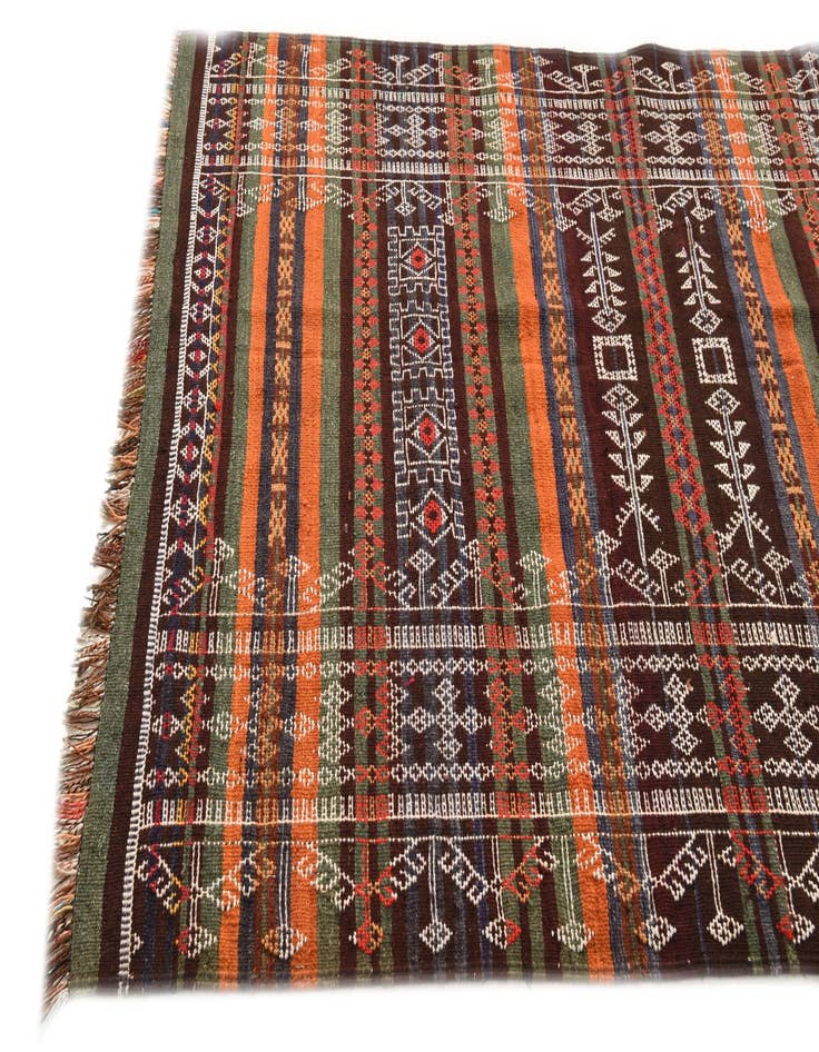 Detail image of  4' 5 x 9' 2  Hand Woven Kilim Fars Wool Runner Rug