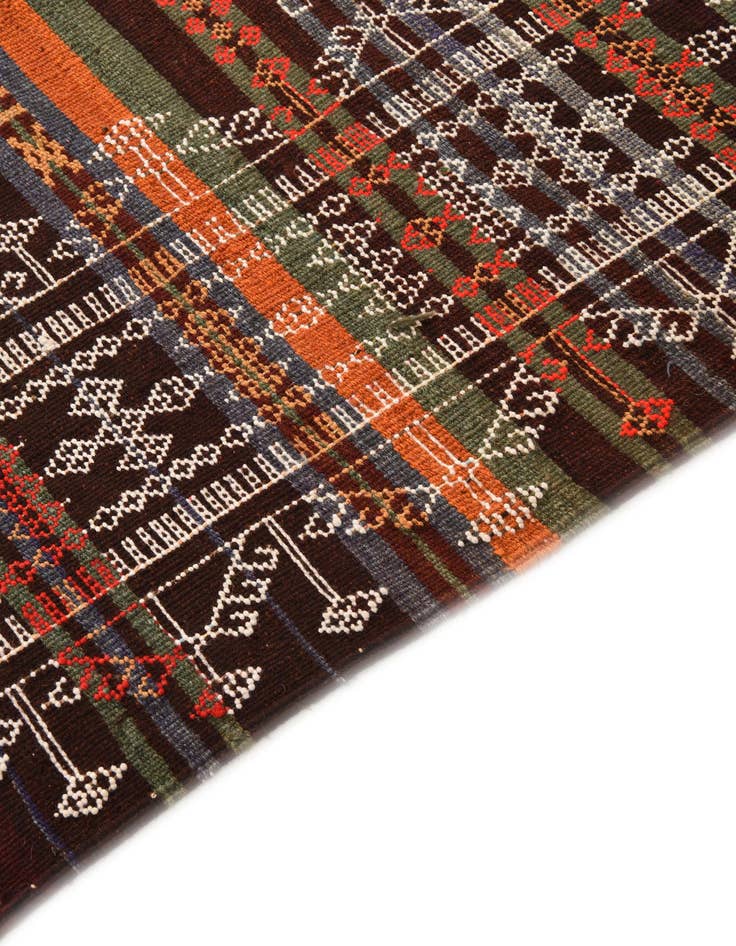 Detail image of  4' 5 x 9' 2  Hand Woven Kilim Fars Wool Runner Rug