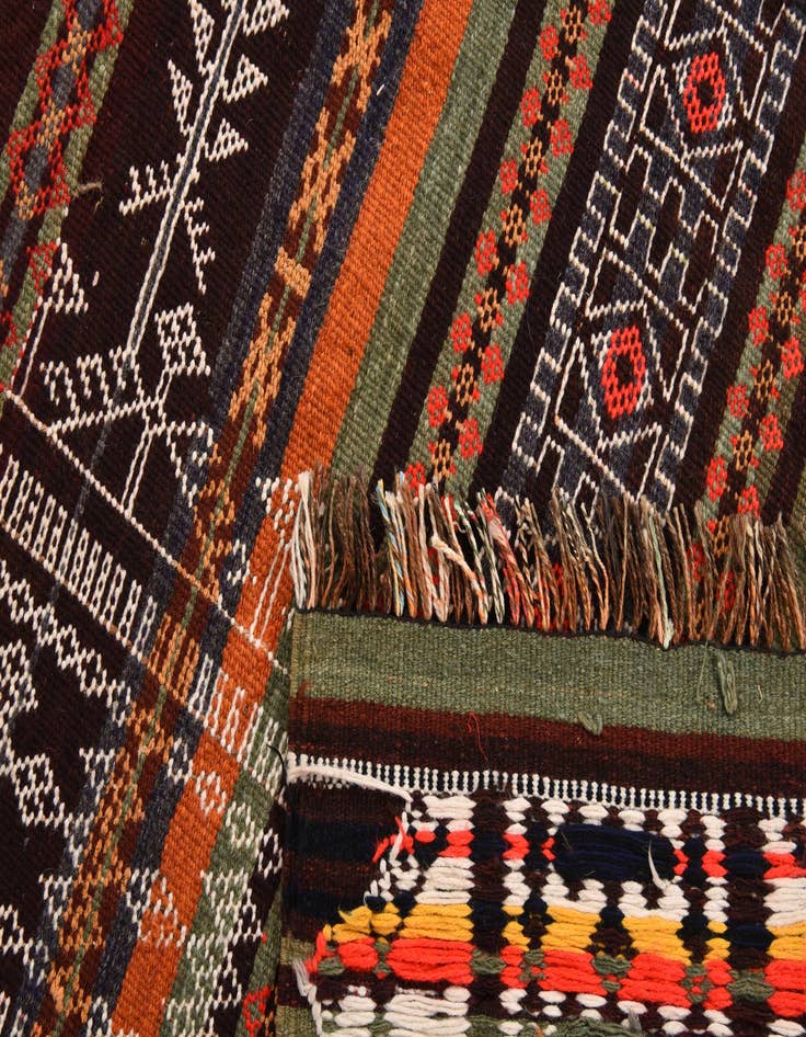 Detail image of  4' 5 x 9' 2  Hand Woven Kilim Fars Wool Runner Rug