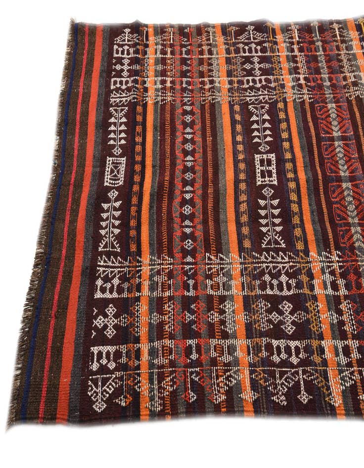 Detail image of  4' 3 x 10' 1  Hand Woven Kilim Fars Wool Runner Rug