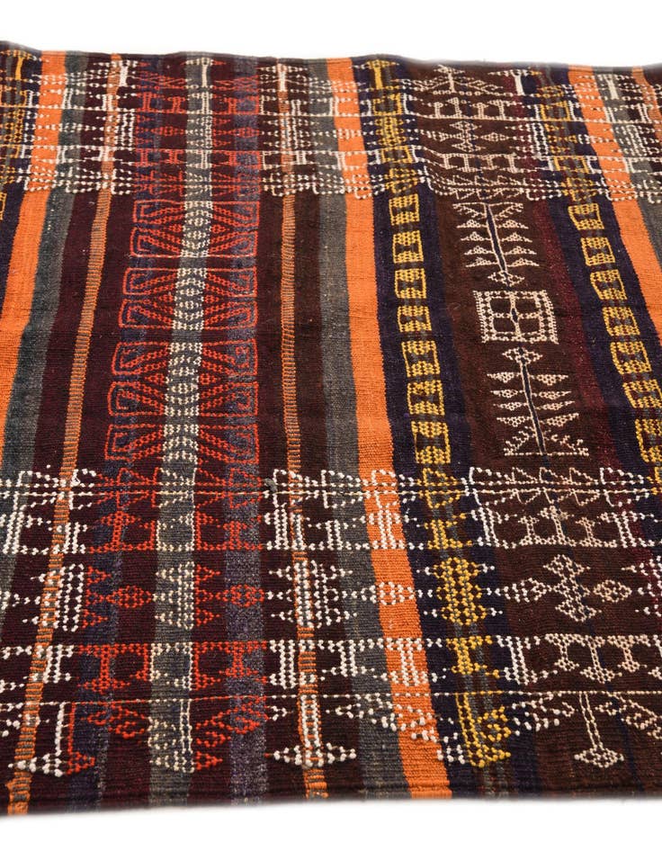 Detail image of  4' 3 x 10' 1  Hand Woven Kilim Fars Wool Runner Rug