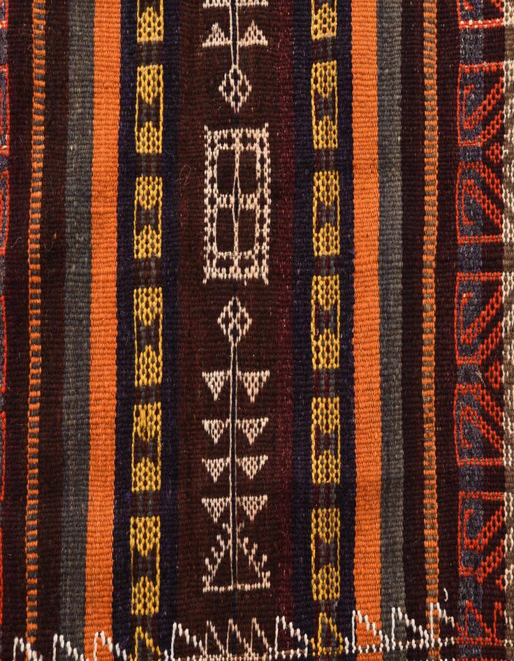 Detail image of  4' 3 x 10' 1  Hand Woven Kilim Fars Wool Runner Rug