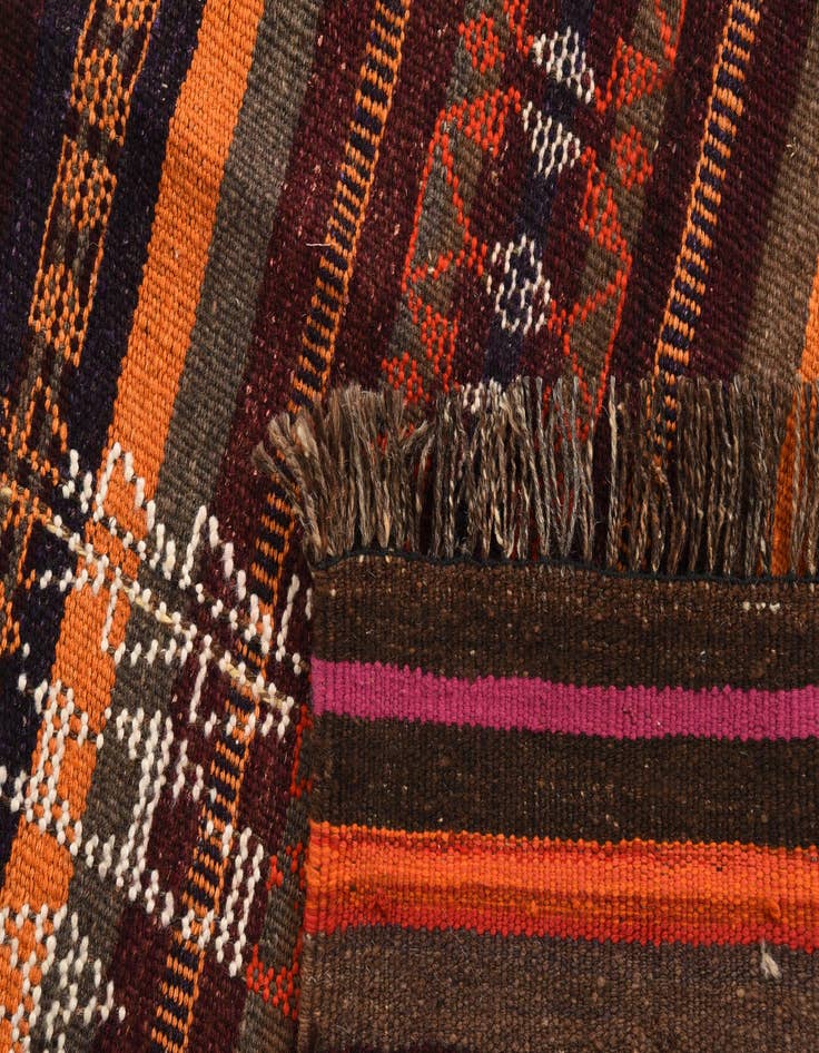 Detail image of  4' 3 x 10' 1  Hand Woven Kilim Fars Wool Runner Rug