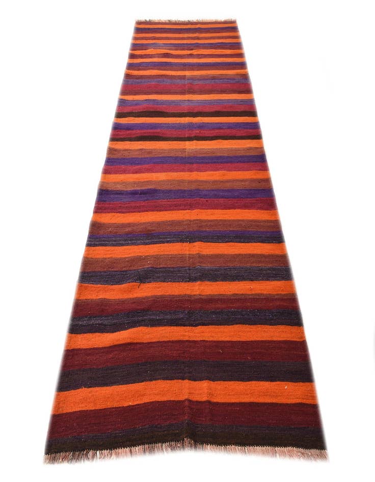 Detail image of  4' 9 x 12' 3  Hand Woven Kilim Fars Wool Runner Rug