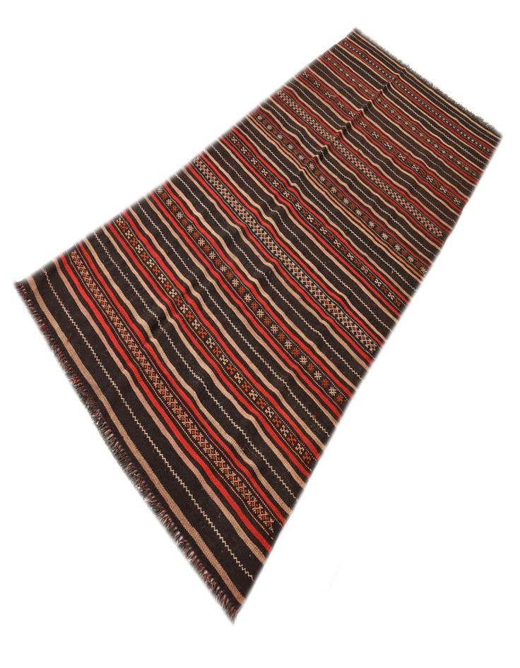 Detail image of  4' 5 x 9' 10  Hand Woven Kilim Fars Wool Runner Rug