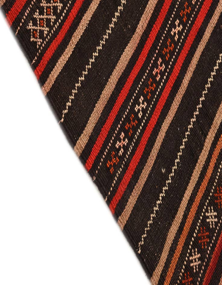 Detail image of  4' 5 x 9' 10  Hand Woven Kilim Fars Wool Runner Rug